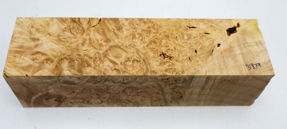 Maple Burl Spindle Square 2.75" x 10" long (HIGH FIGURE) - Stock# 6-3909