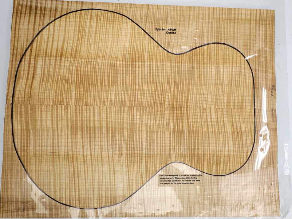 Maple Flame Archtop Guitar set, 1" thick (PREMIUM FIGURE 5★) - Stock# 6-3972