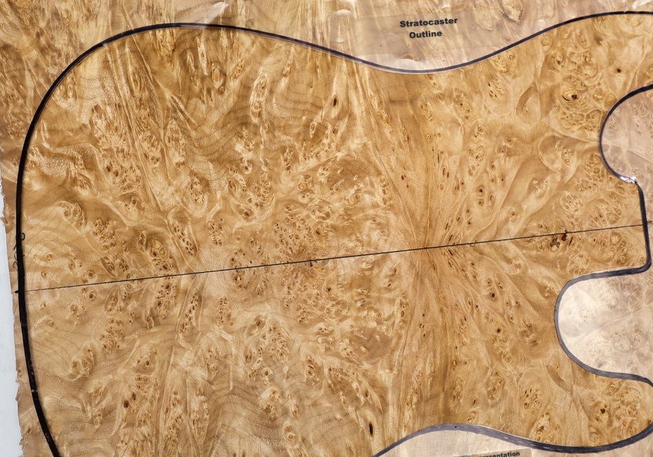 Maple Burl Guitar set, 0.24" thick (HIGH FIGURE 4★) - Stock# 6-3978