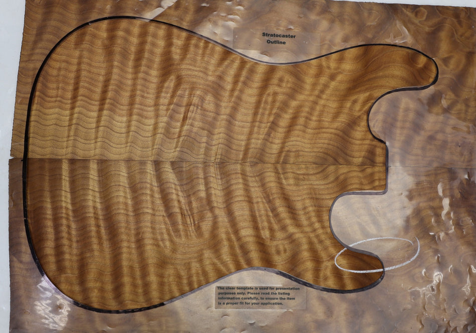 Torrefied Maple Quilt Guitar set, 0.25" thick (GREAT FIGURE, 2nd) - Stock# 6-3983