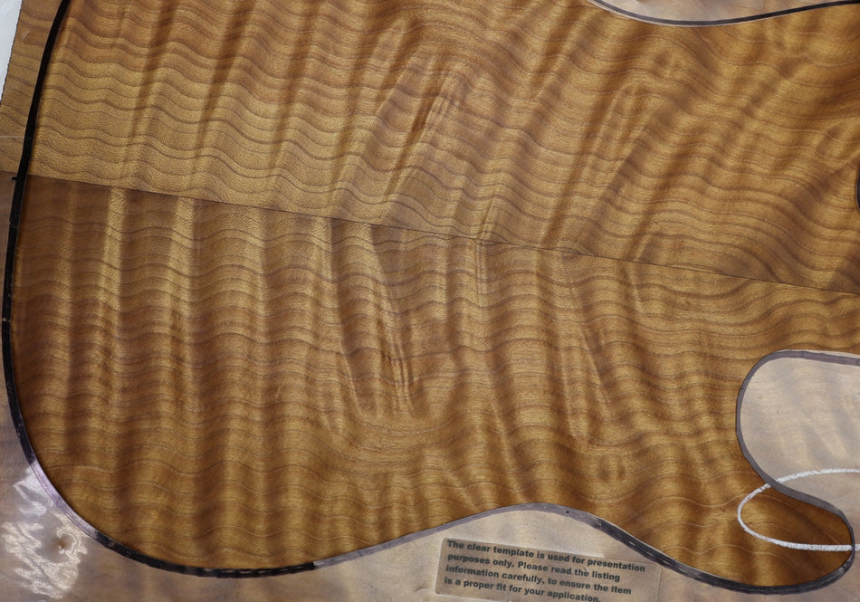 Torrefied Maple Quilt Guitar set, 0.25" thick (GREAT FIGURE, 2nd) - Stock# 6-3983