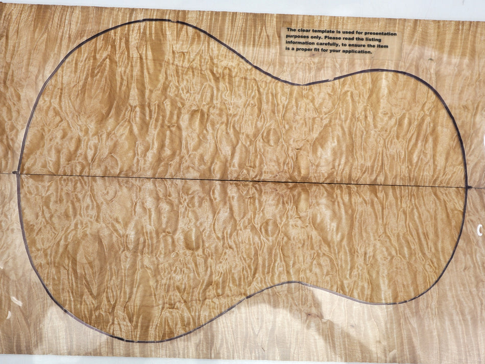 Maple Quilt Ukulele / Flat Mandolin Top, 0.25" thick (PREMIUM FIGURE) - Stock# 6-3987