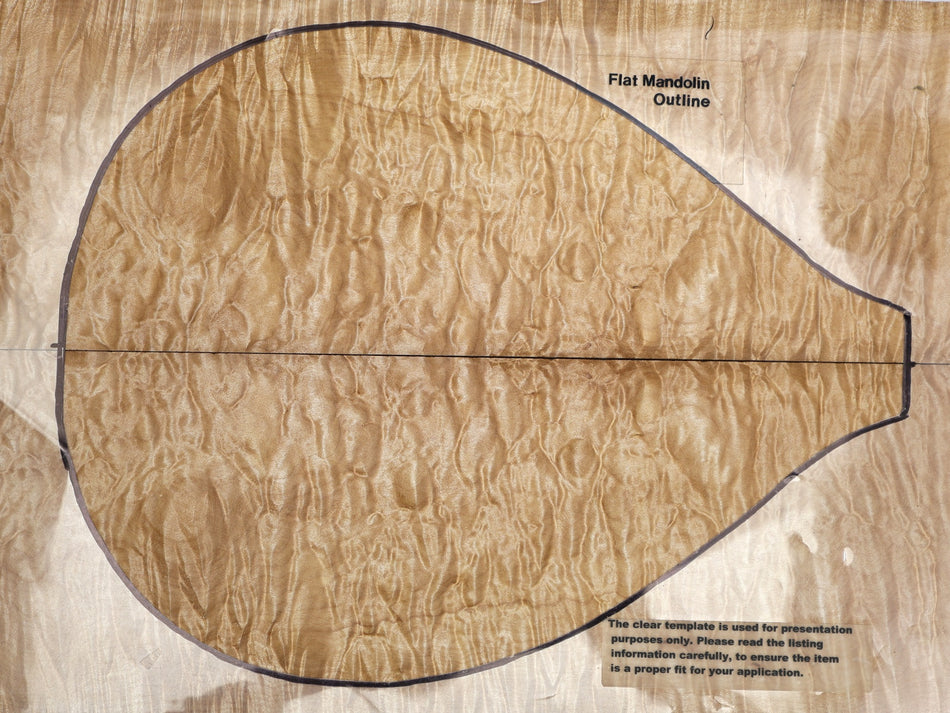 Maple Quilt Ukulele / Flat Mandolin Top, 0.25" thick (PREMIUM FIGURE) - Stock# 6-3987