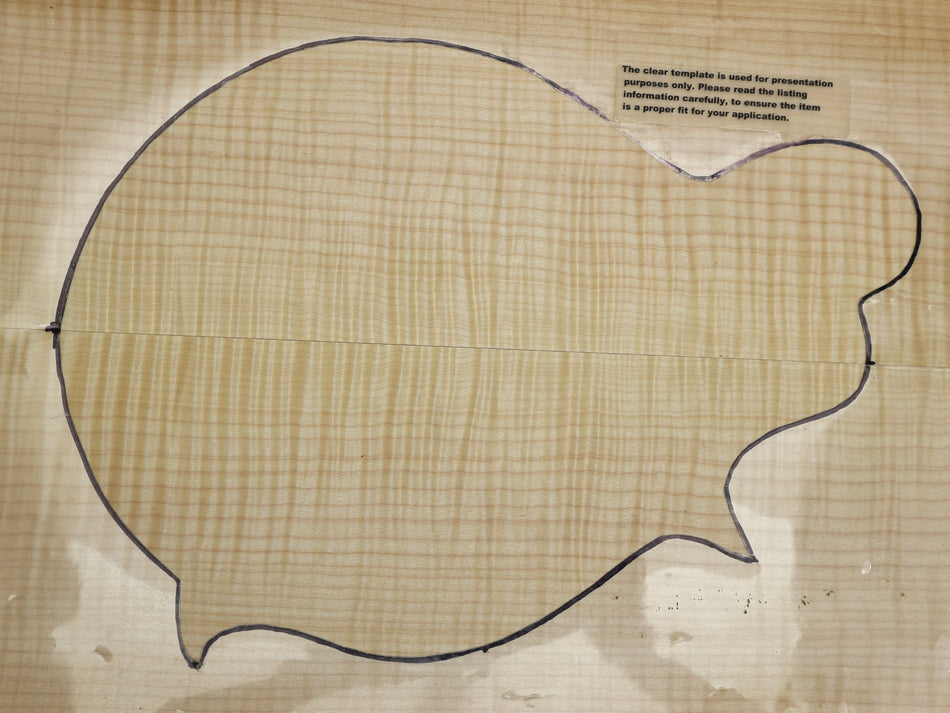 Maple Flame BassWing / Mandolin / Violin set, 1" thick (GREAT FIGURE +3★) - Stock# 6-4005