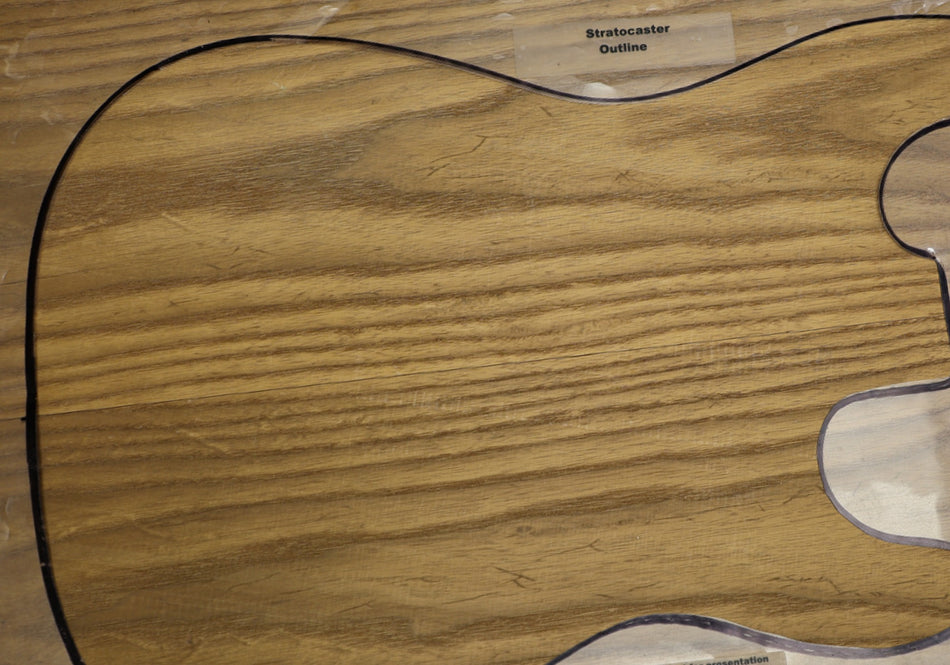 Torrefied White Ash body blank, unglued 2pc, 1.9" thick (PREMIUM) - Stock# 6-4011