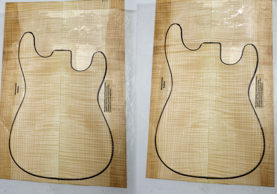 2 Matched Maple Flame Guitar sets, 0.27" thick (HIGH FIGURE) - Stock# 6-4019