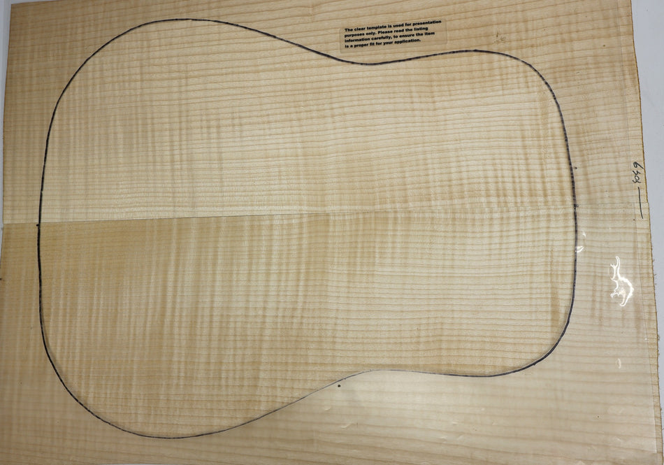 Back & Side set Maple Flame, Dreadnought - Stock# 6-4049