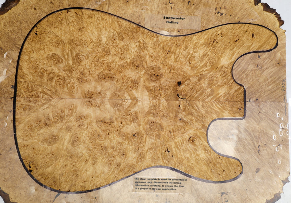 Maple Burl Guitar set, 0.25" thick (HIGH FIGURE 4★) - Stock# 6-4052