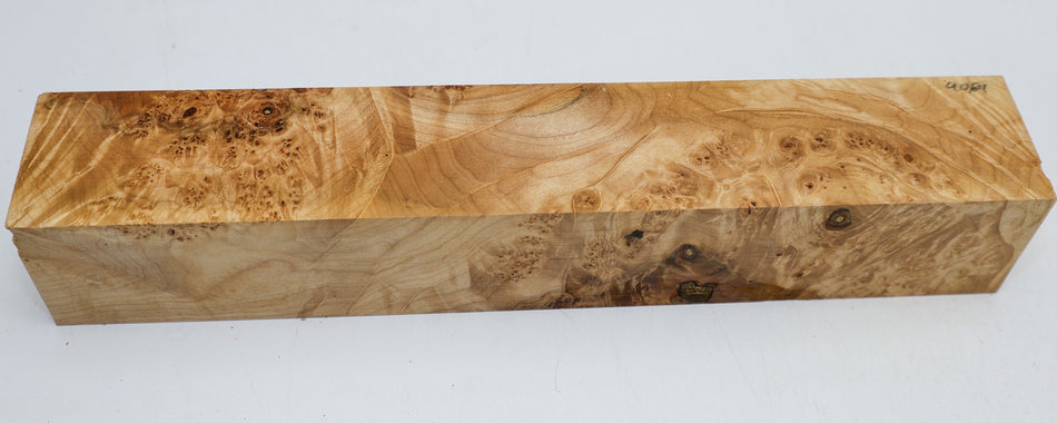 Maple Burl Spindle Square 2.5" x 14.5" long - Stock# 6-4061