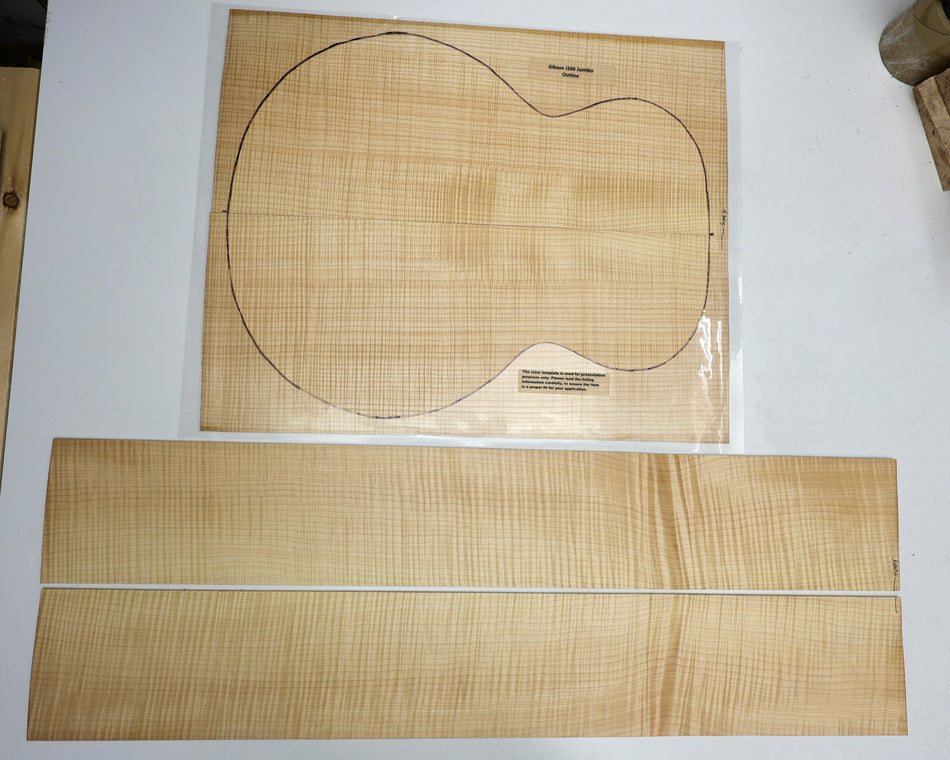 Back & Side set Maple Flame, Jumbo (HIGH FIGURE) - Stock# 6-4064