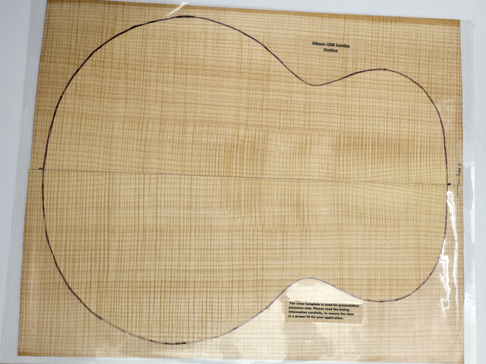 Back & Side set Maple Flame, Jumbo (HIGH FIGURE) - Stock# 6-4064