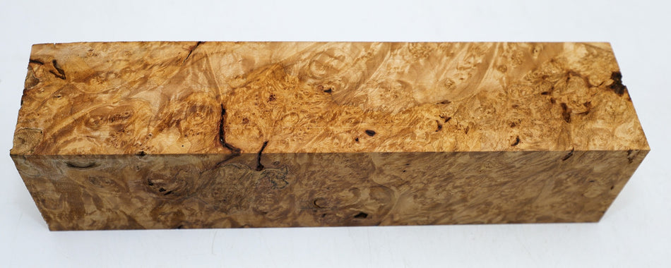 Maple Burl Spindle Square 2.7" x 11.2" long (GREAT FIGURE) - Stock# 6-4075