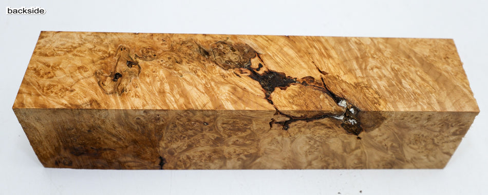 Maple Burl Spindle Square 2.7" x 11.2" long (GREAT FIGURE) - Stock# 6-4075