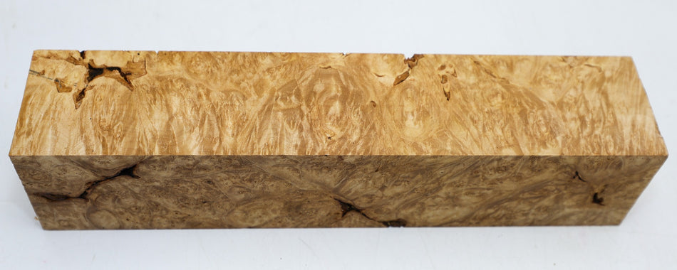Maple Burl Spindle Square 2.5" x 11.5" long (GREAT FIGURE) - Stock# 6-4109