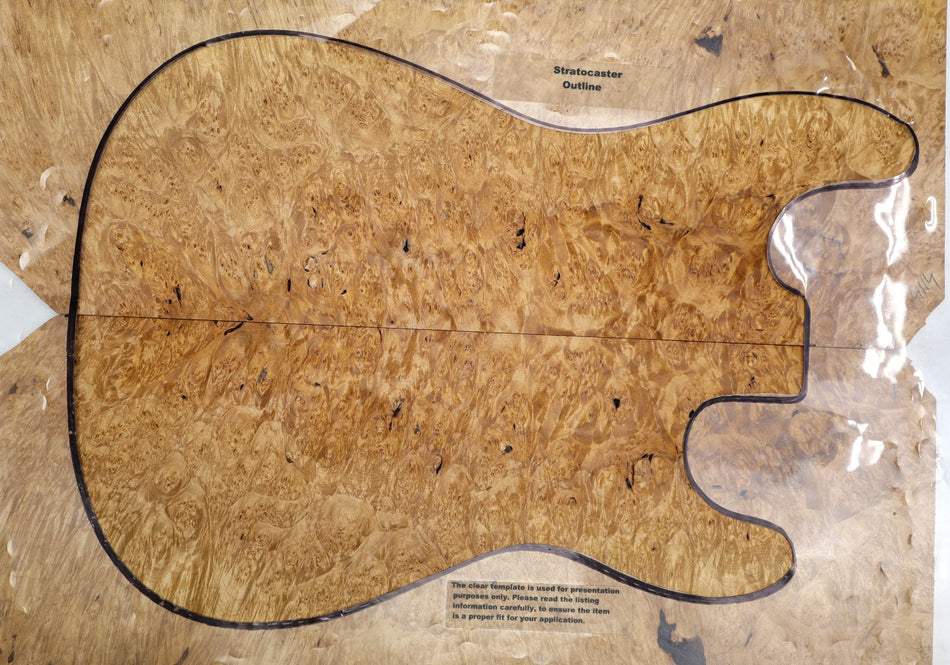 Maple Burl Guitar set, 0.28" thick (PREMIUM FIGURE 5★) - Stock# 6-4114