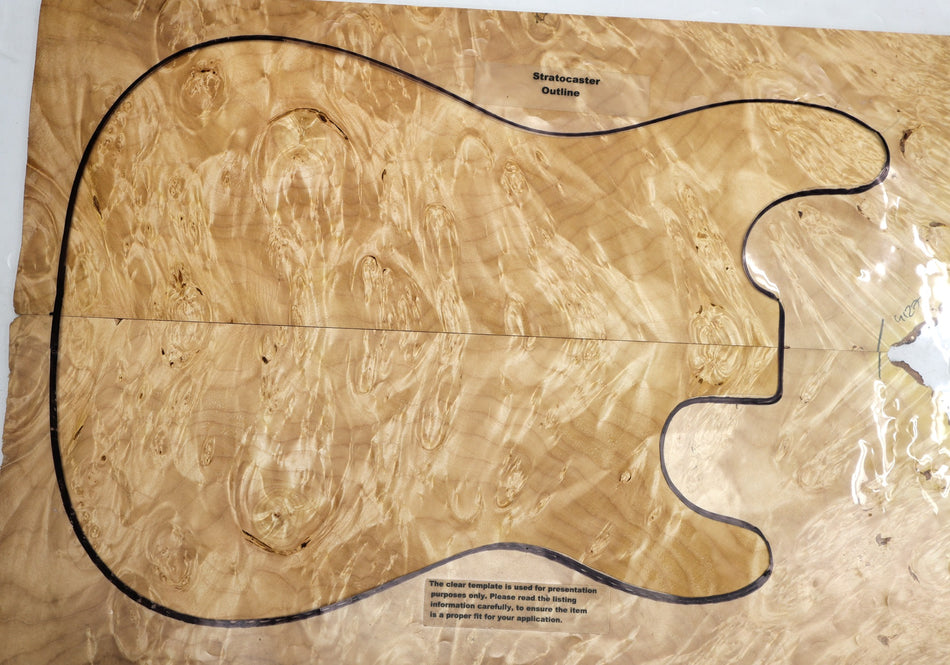 Maple Burl Guitar set, 0.25" thick (GREAT FIGURE) - Stock# 6-4127
