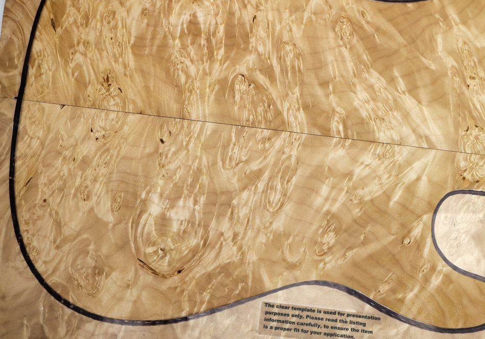 Maple Burl Guitar set, 0.25" thick (GREAT FIGURE) - Stock# 6-4127
