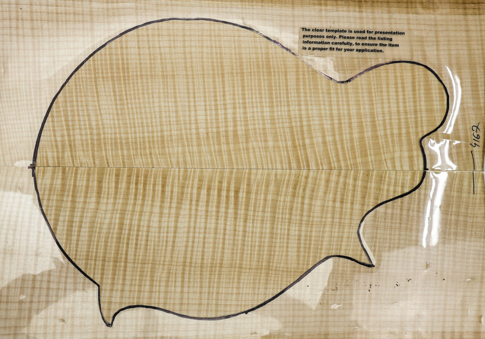 Maple Flame BassWing / Mandolin / Violin set, 1" thick (PREMIUM FIGURE 5★) - Stock# 6-4167