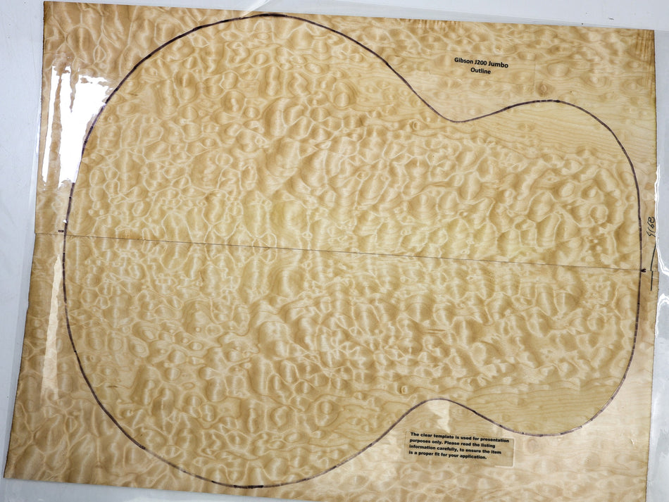 Maple Quilt Jumbo Drop Top, 0.25" thick (HIGH FIGURE) - Stock# 6-4168