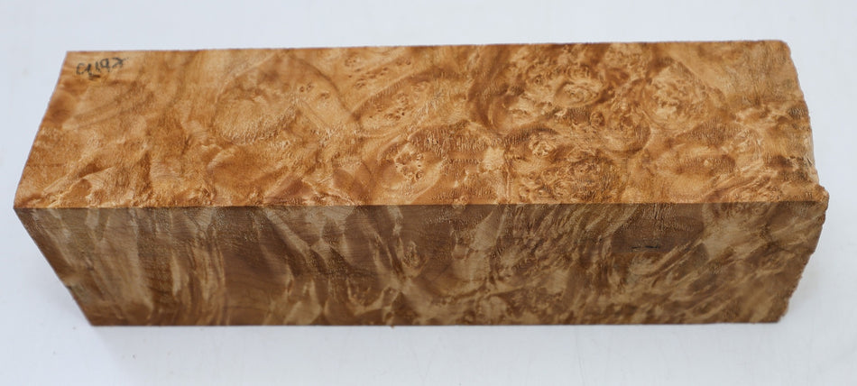 Maple Burl Spindle Square 2.5" x 9" long (GREAT FIGURE) - Stock# 6-4197