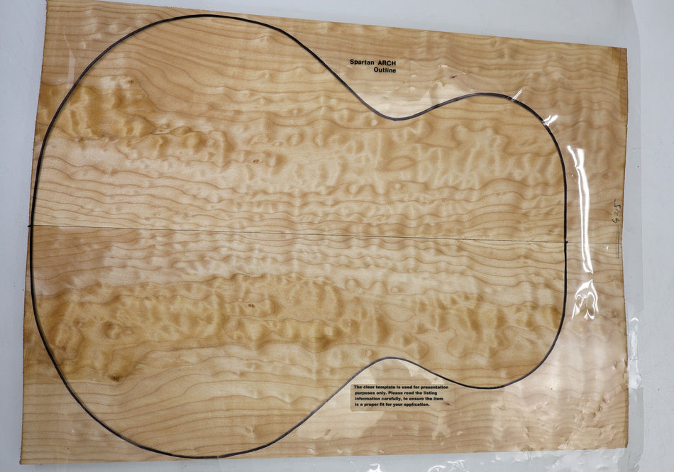 Maple Quilt Archtop set, 0.97" thick (Good Figure, 2nd) - Stock# 6-4215