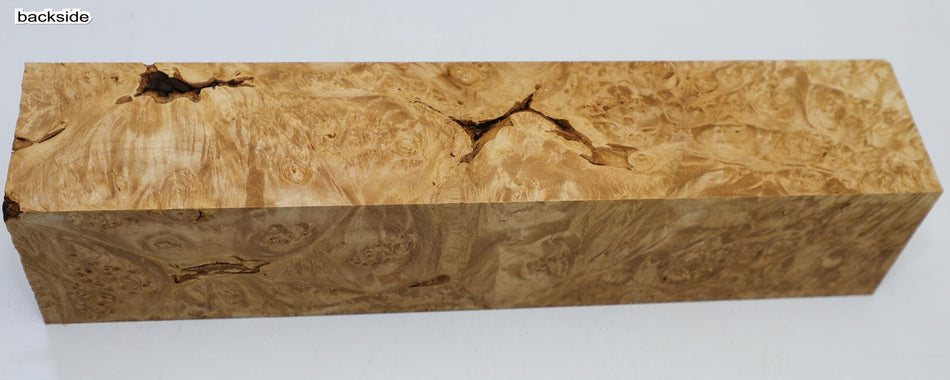 Maple Burl Spindle Square 2.85" x 13.7" long (HIGH FIGURE) - Stock# 6-4225