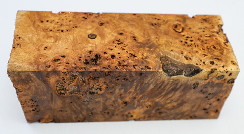 Cottonwood Burl Spindle Square 3.3" x 8.5" long (HIGH FIGURE) - Stock# 6-4254