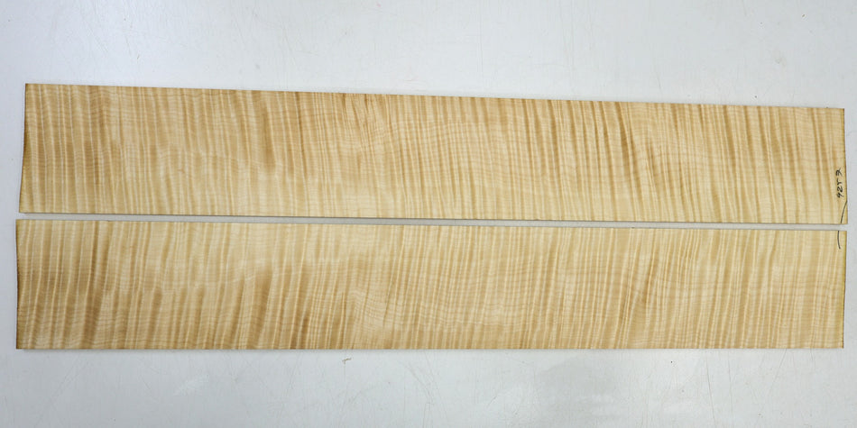 Maple Flame Fingerboards, 2 pieces, 22.5" long, unslotted (PREMIUM FIGURE) - Stock# 6-4257