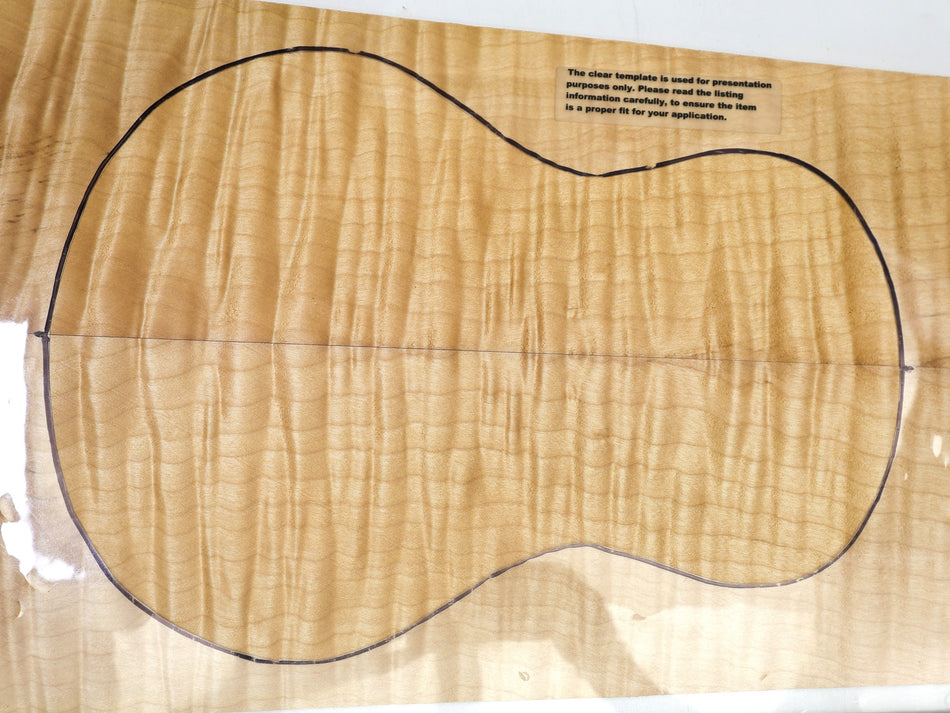 Back & Side set Maple Flame Ukulele / Flat Mandolin (HIGH FIGURE) - Stock# 6-4260