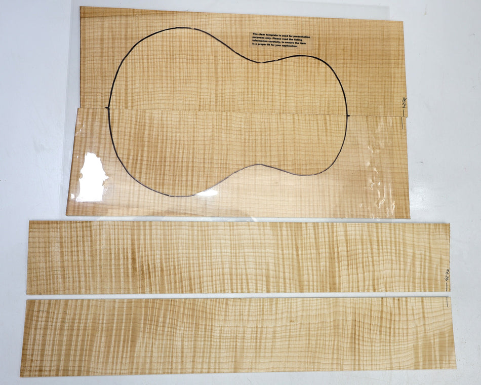 Back & Side set Maple Flame Ukulele / Flat Mandolin (PREMIUM FIGURE) - Stock# 6-4272