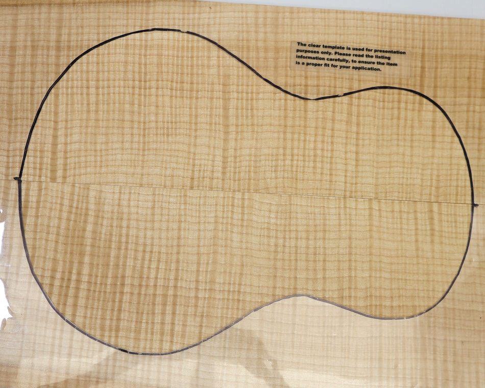 Back & Side set Maple Flame Ukulele / Flat Mandolin (PREMIUM FIGURE) - Stock# 6-4272