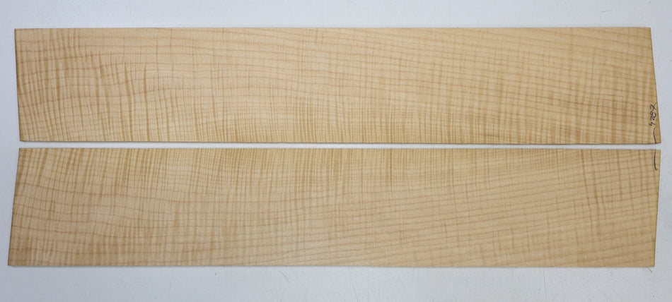 Maple Flame Fingerboards, 2 pieces, 22.8" long, unslotted (GREAT FIGURE) - Stock# 6-4287