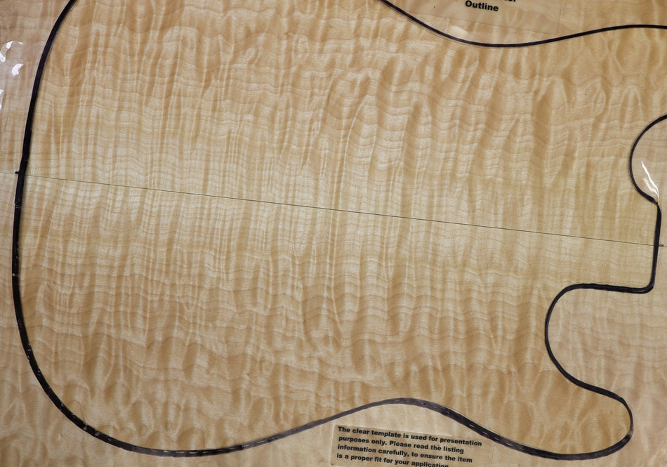 Maple Quilt Guitar set, 0.28" thick (HIGH FIGURE 4★) - Stock# 6-4293