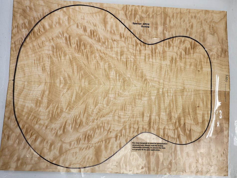 Maple Quilt Small Archtop set, 1" thick (HIGH FIGURE) - Stock# 6-4294