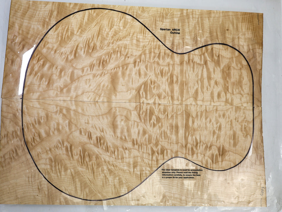 Maple Quilt Small Archtop set, 1" thick (HIGH FIGURE) - Stock# 6-4294