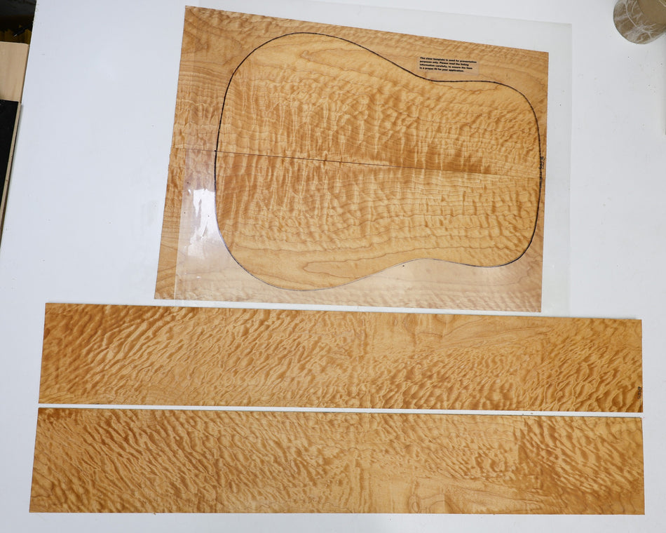 Back & Side set Maple Quilt, Dreadnought (GREAT FIGURE) - Stock# 6-4308