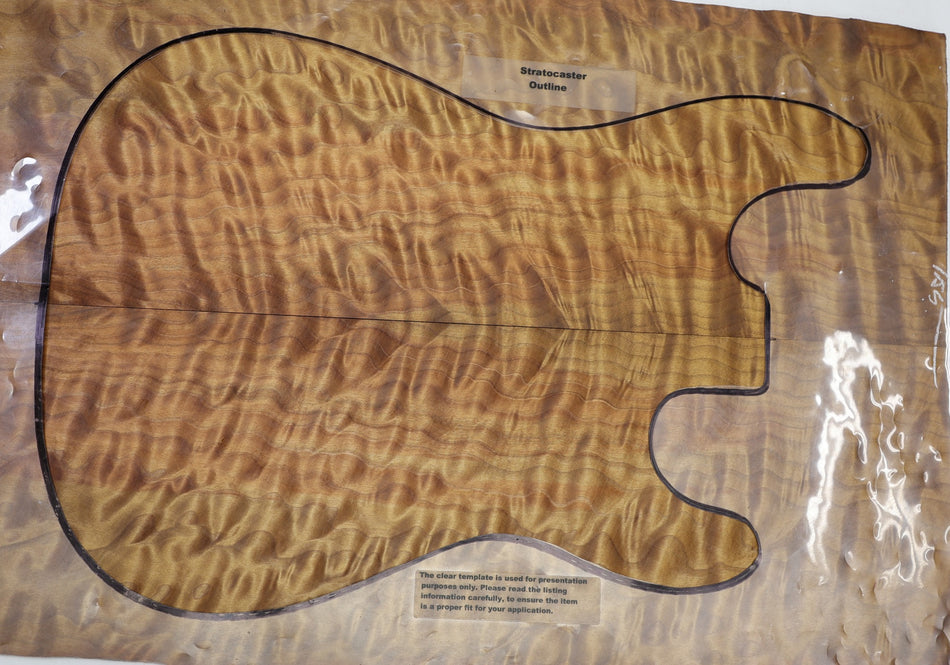 Torrefied Maple Quilt Guitar set, 0.27" thick (HIGH FIGURE) - Stock# 6-4311