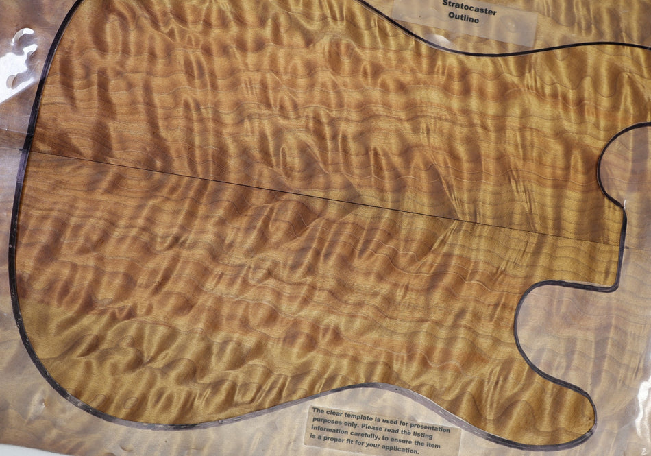 Torrefied Maple Quilt Guitar set, 0.27" thick (HIGH FIGURE) - Stock# 6-4311