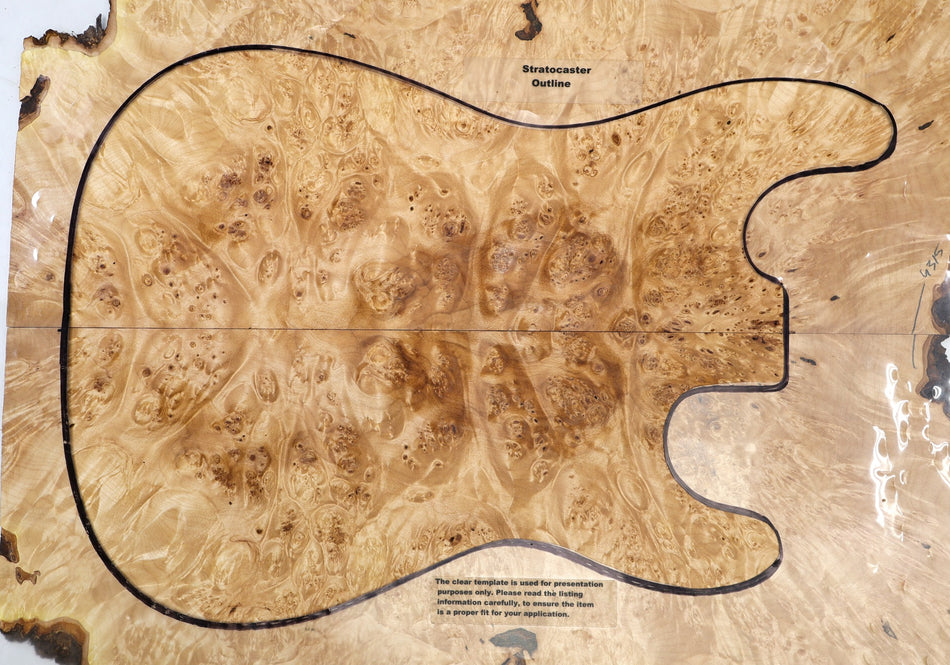 Maple Burl Guitar set, 0.34" thick (HIGH FIGURE 4★) - Stock# 6-4315