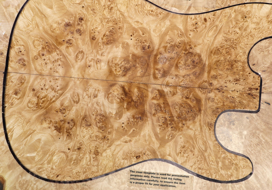 Maple Burl Guitar set, 0.34" thick (HIGH FIGURE 4★) - Stock# 6-4315