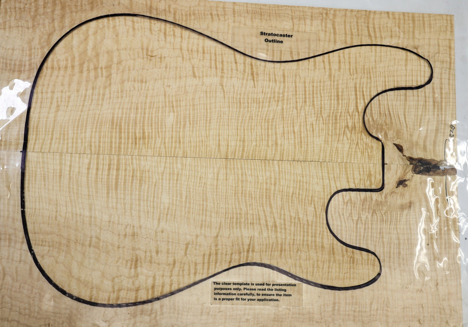 Maple Flame Guitar set, 0.28" thick (HIGH FIGURE, 2nd) - Stock# 6-4328