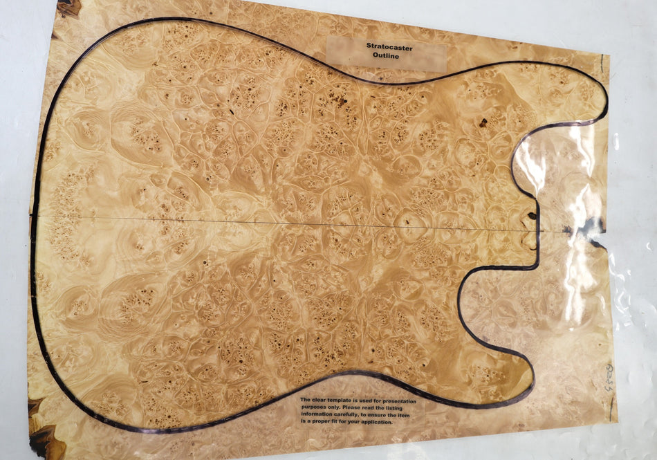 Maple Burl Guitar set, 0.37" thick (HIGH FIGURE 4★) - Stock# 6-4329