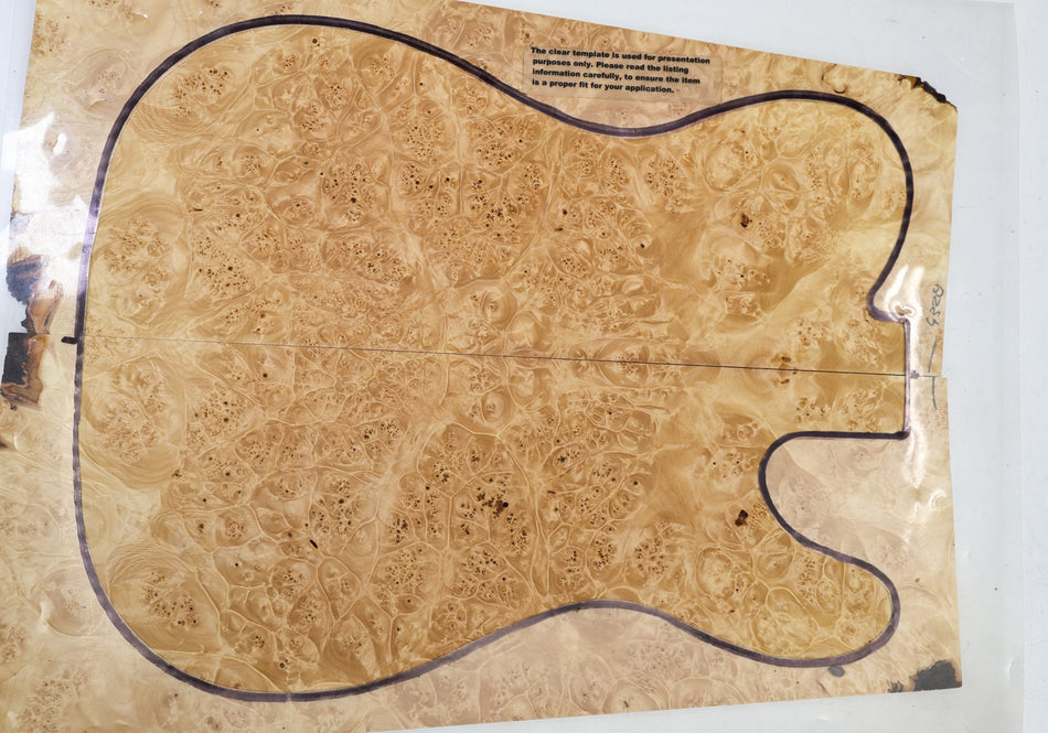 Maple Burl Guitar set, 0.37" thick (HIGH FIGURE 4★) - Stock# 6-4329