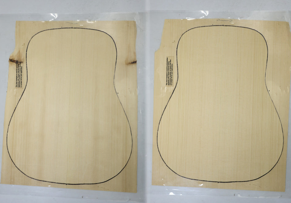 Engelmann Spruce Dreadought, 2 Guitar sets, 0.15" thick (Professional +2★) - Stock# 6-4342