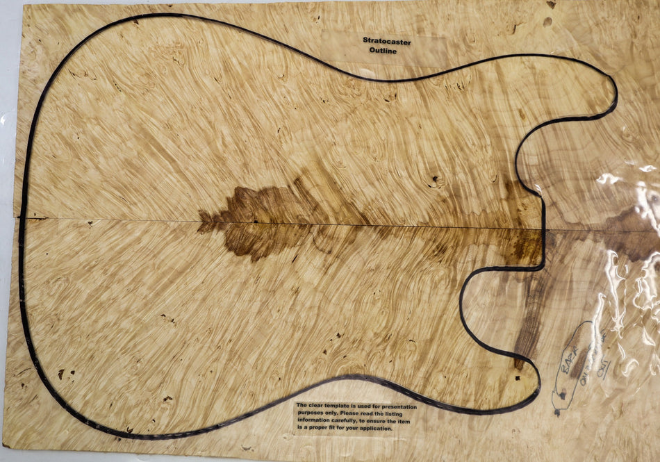 Maple Burl Guitar set, 0.29" thick (HIGH FIGURE 4★) - Stock# 6-4355
