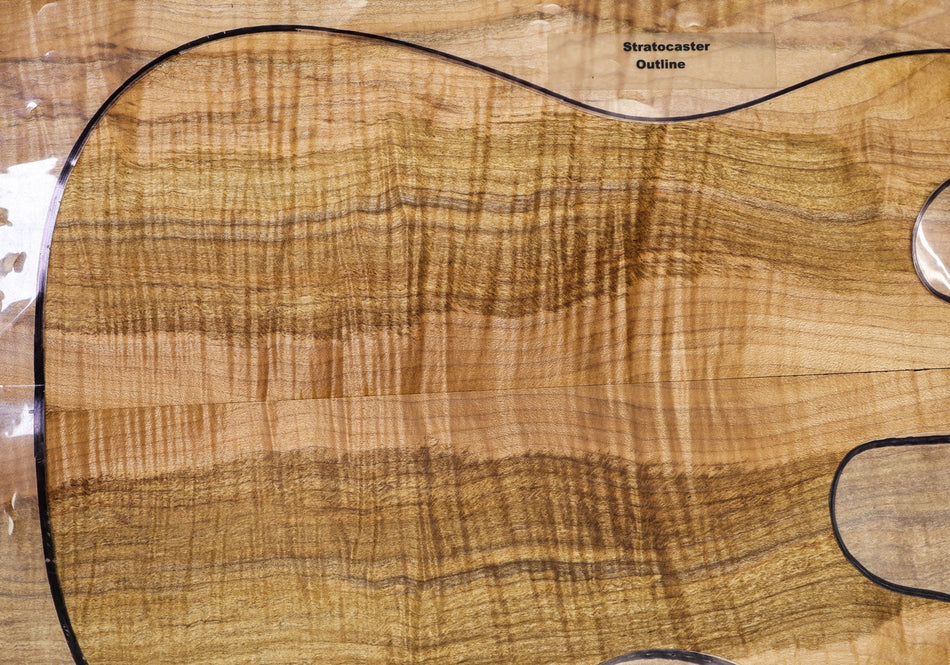 Spalted Maple Flame Guitar set, 0.31" thick (Great Figure) - Stock# 6-4356