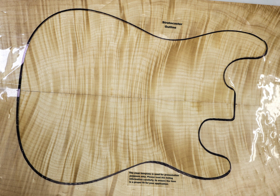 Maple Flame Guitar set, 0.24" thick (GREAT FIGURE +3★) - Stock# 6-4357