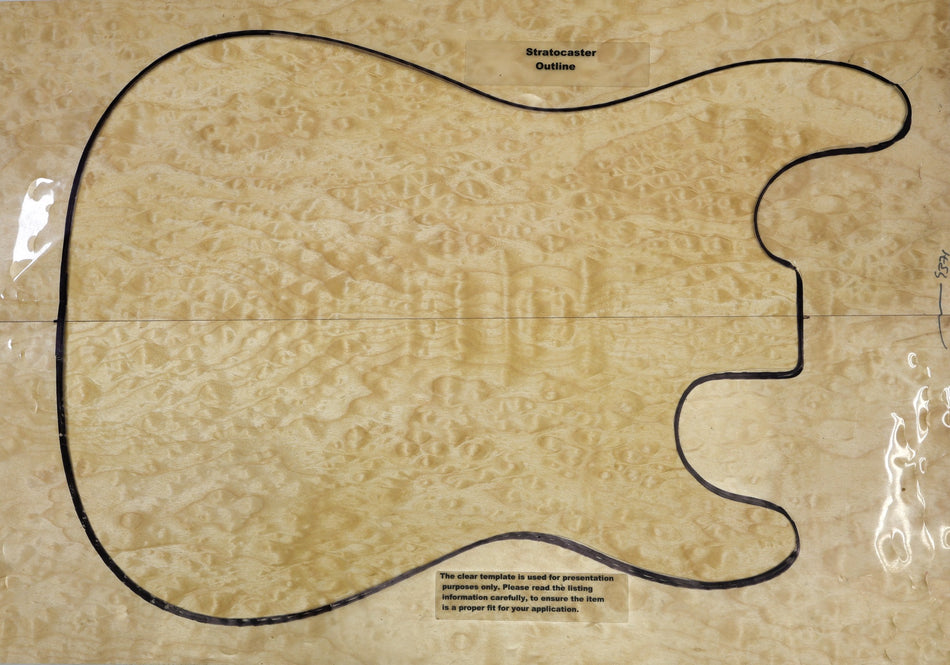 Maple Quilt Guitar set, 0.25" thick - Stock# 6-4371