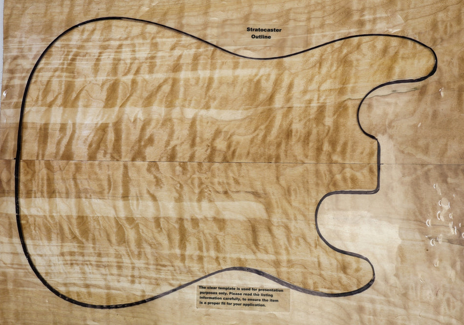 Maple Quilt Guitar set, 0.28" thick (Great Figure) - Stock# 6-4374
