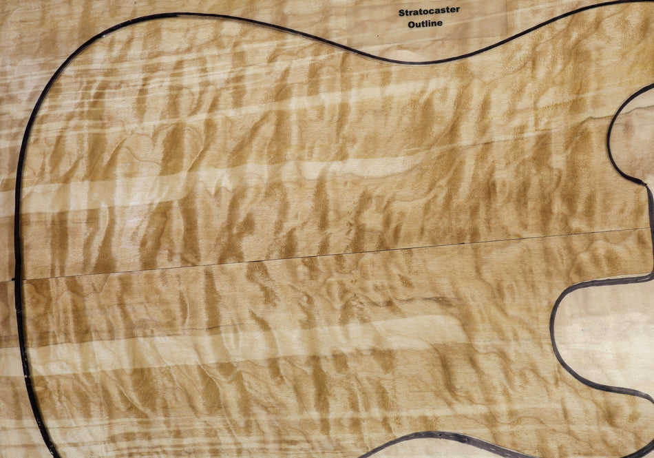 Maple Quilt Guitar set, 0.28" thick (Great Figure) - Stock# 6-4374